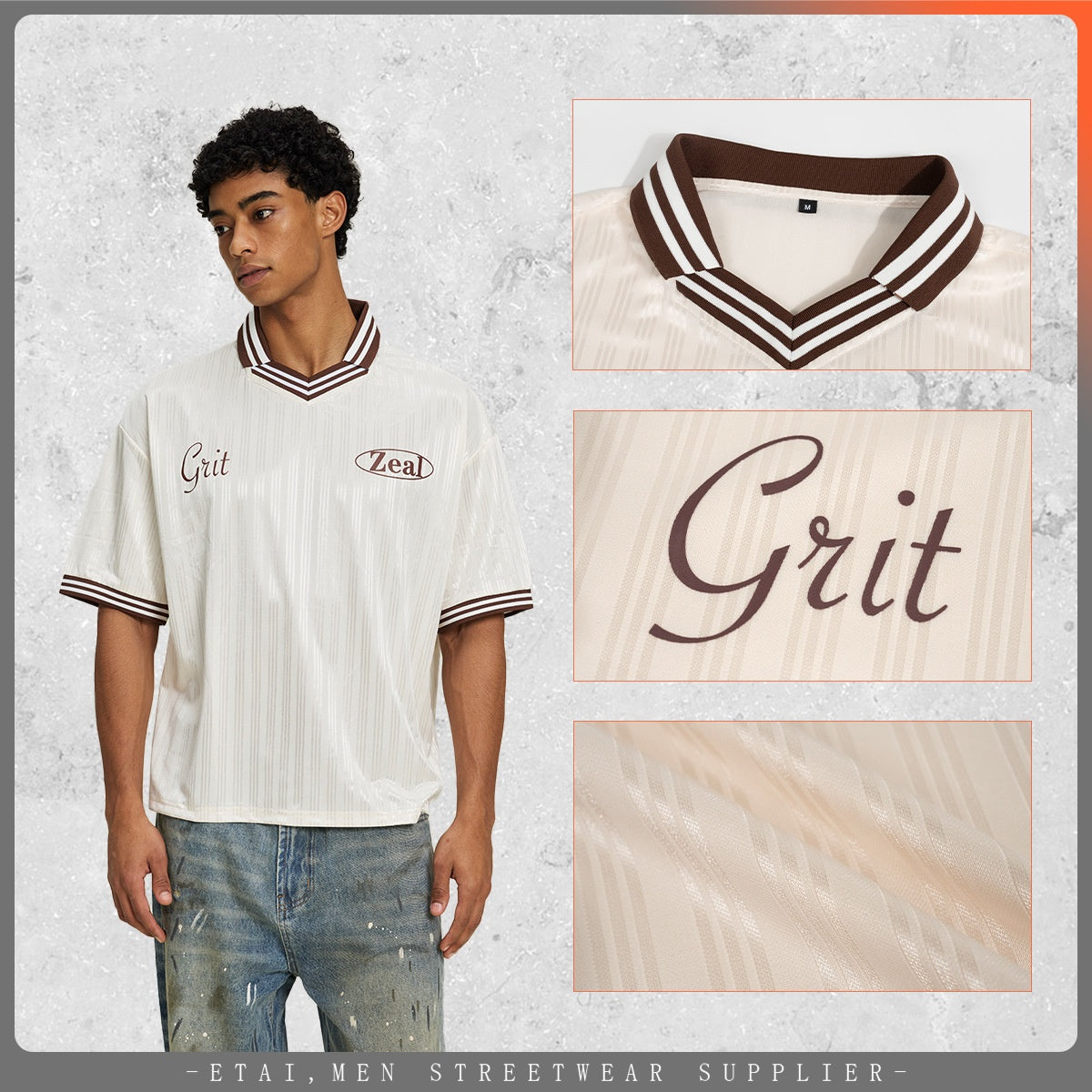 V-Neck T-Shirt für Herren, Kurzarm
