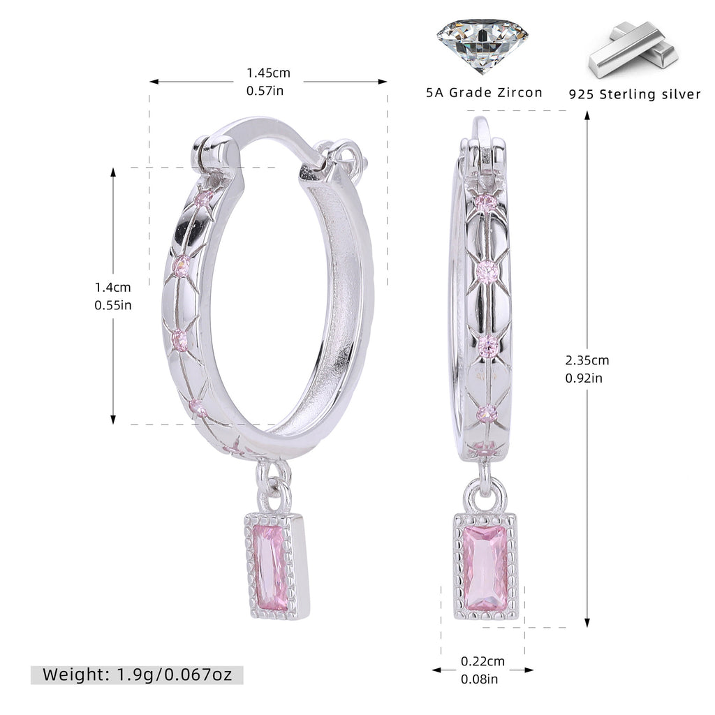 Edle Silberohrringe mit Diamant-Inlay