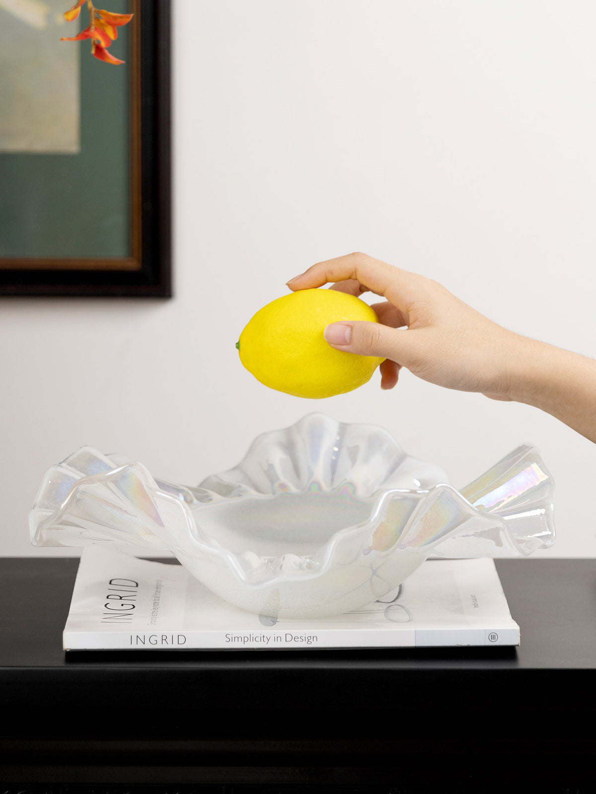 Perlmuttfarbene Glasschale – Bild 4 | LuxeStyle