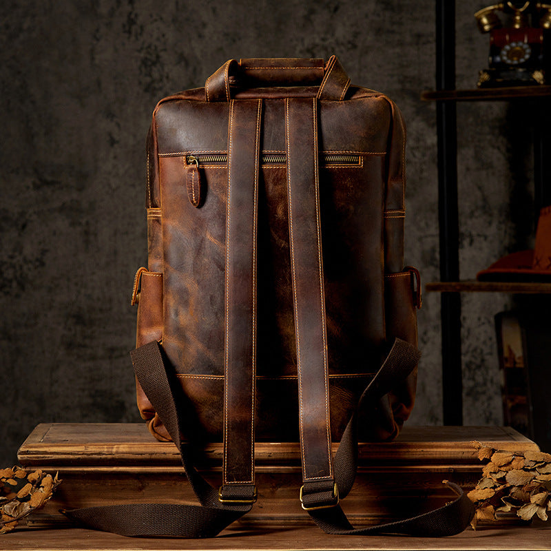 Grosses Retro-Leder-Reiserucksack für Herren – Bild 4 | LuxeStyle