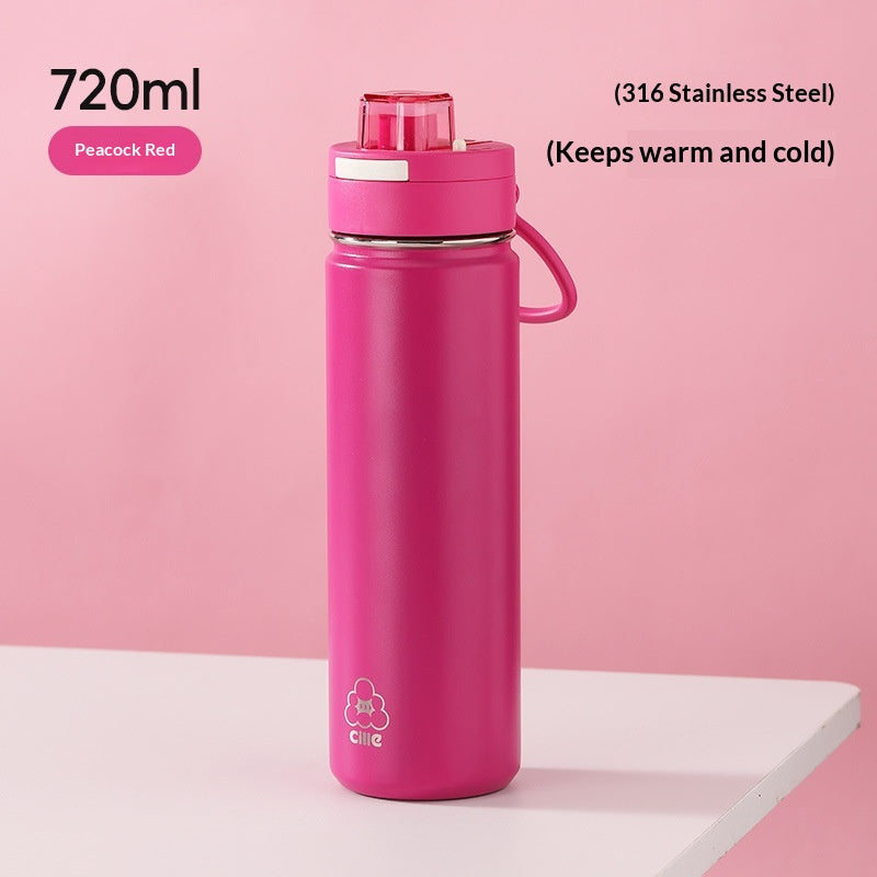 Thermowasserflasche mit Trageriemen