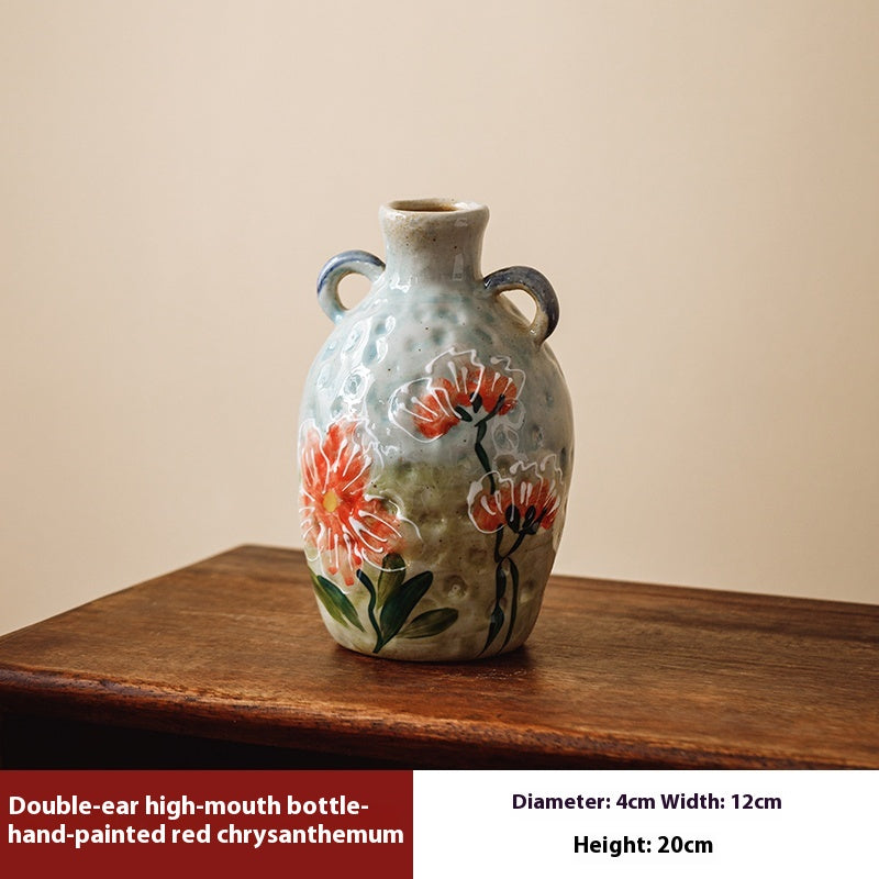 Keramik-Vase mit Handbemalung