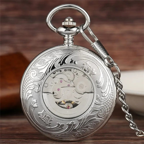 Antike Automatik-Taschenuhr mit Lupe