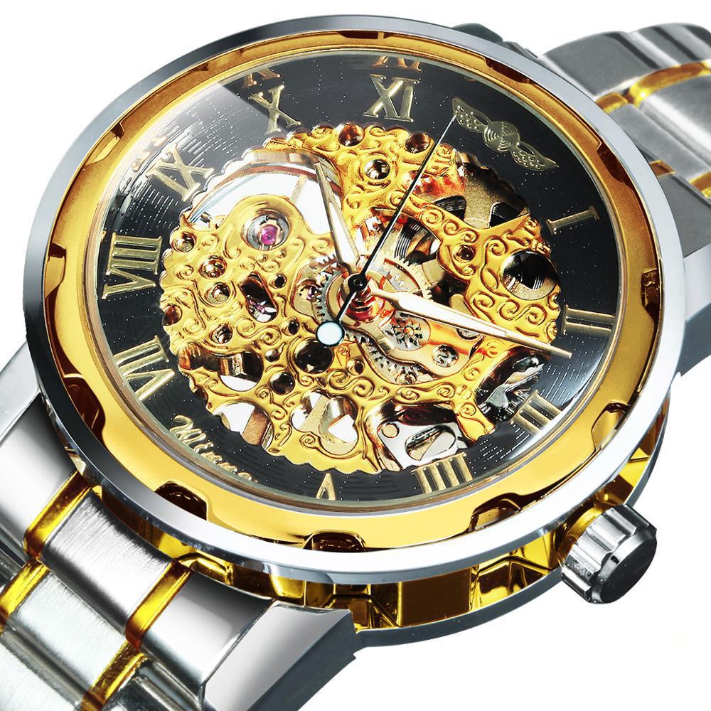 Business / Freizeit Gold Hohlraum-Mechanische Uhr