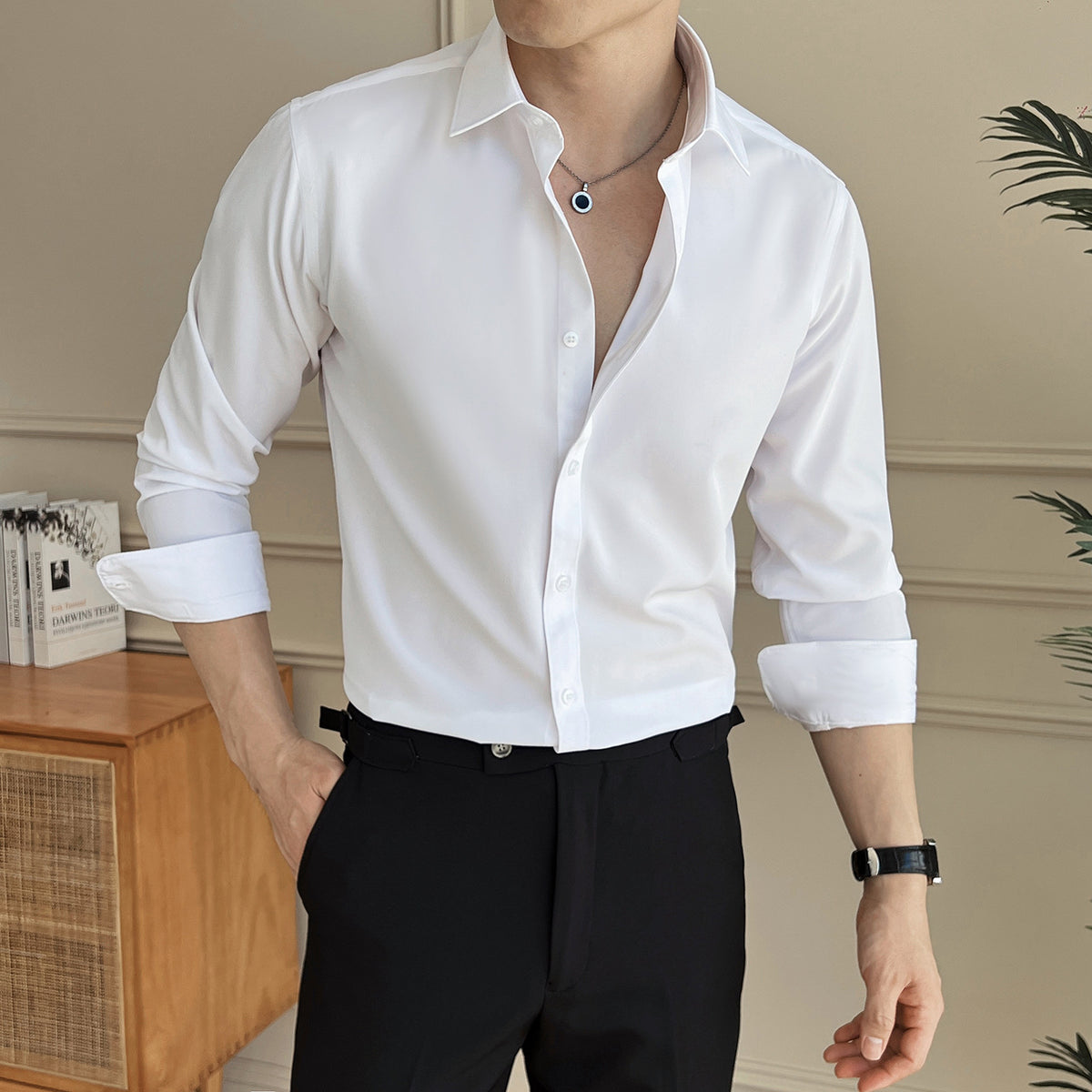 Business Hemd langarm, schmal geschnitten – Bild 3 | LuxeStyle