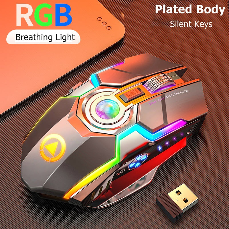 Farbige kabellose Gaming RGB Maus mit Mute-Taste | LuxeStyle