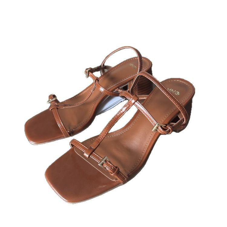 Elegante High-Heel Sandalen mit eckiger Spitze