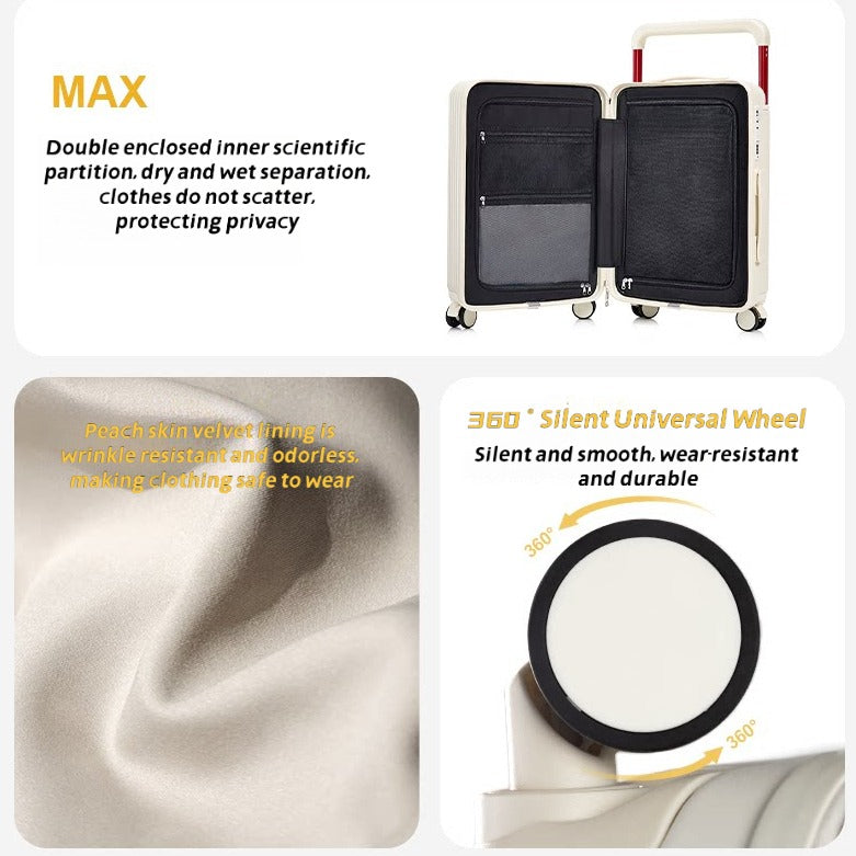 Koffer mit Frontöffnung, Becherhalter & USB
