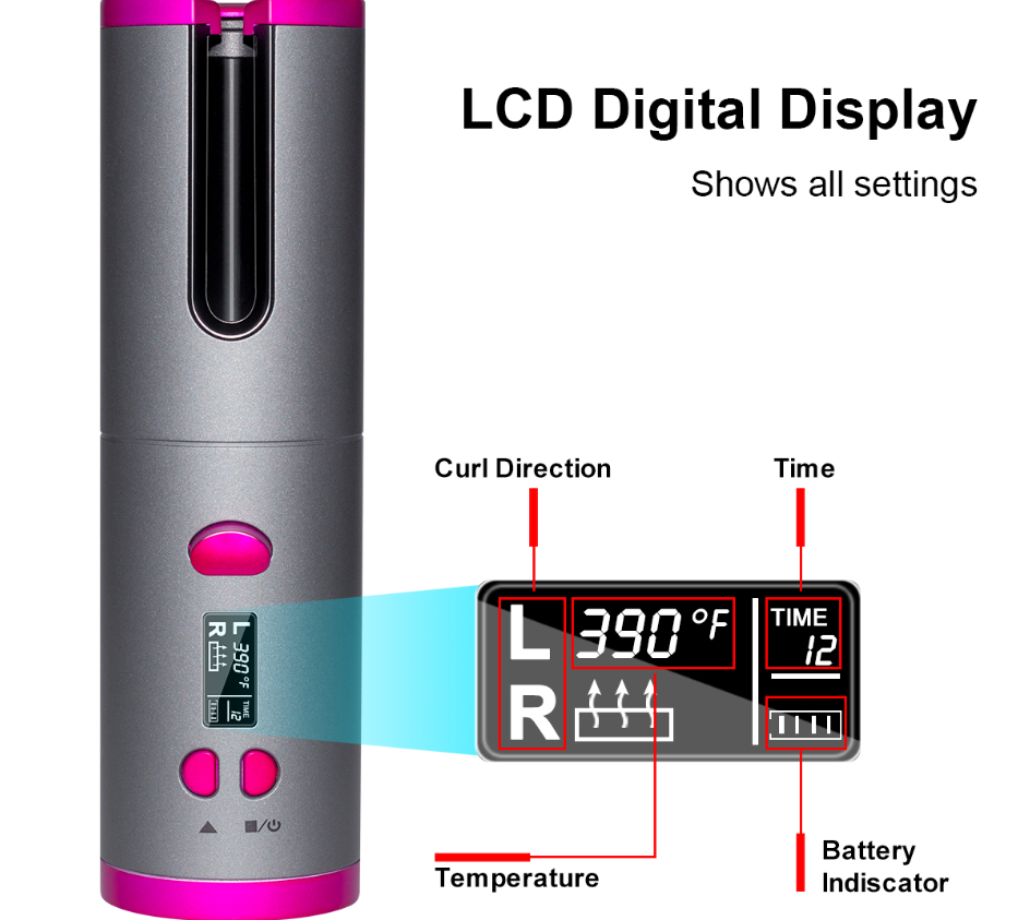 Kabelloser USB-Lockenstab mit Temperaturregelung – Bild 5 | LuxeStyle