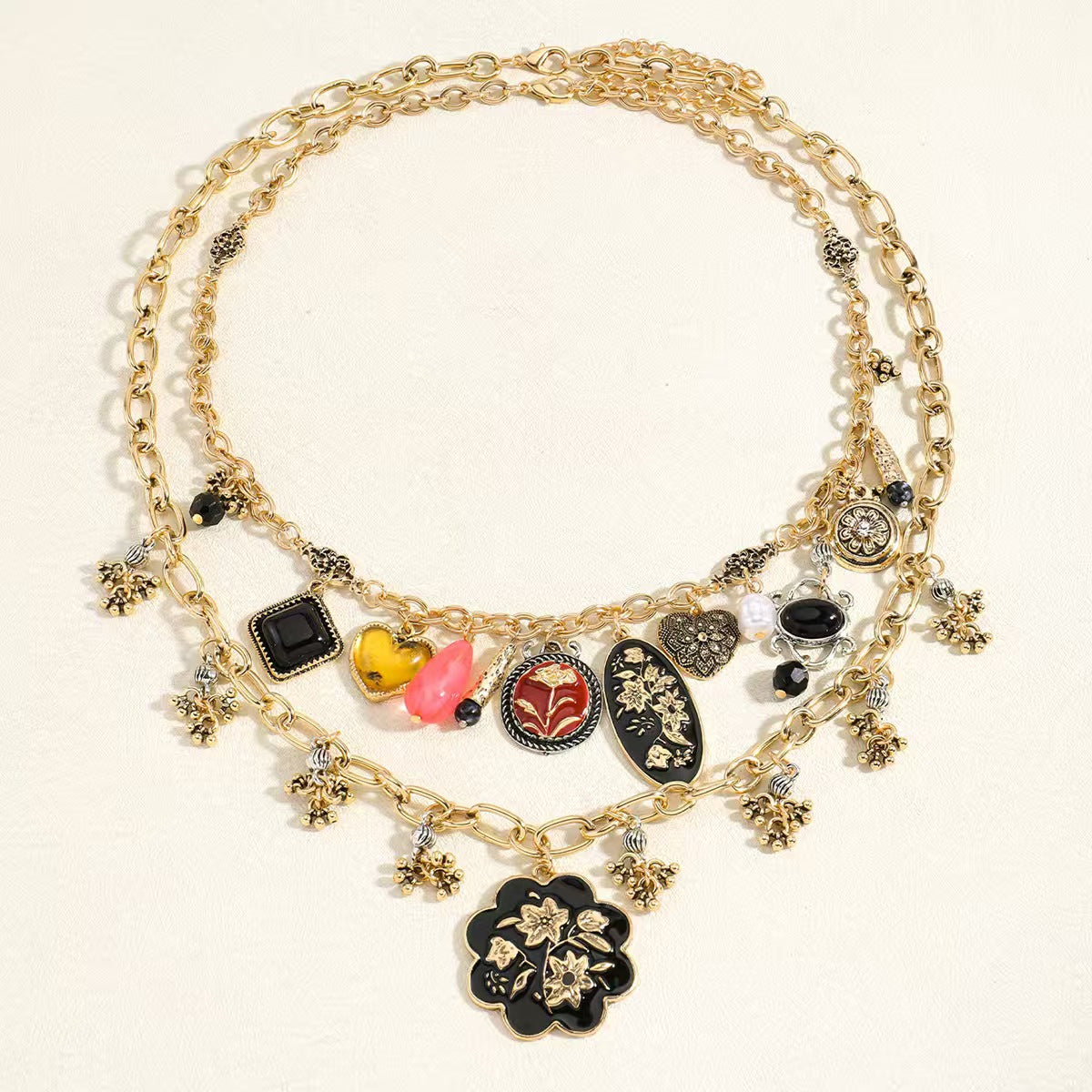 Blumen-Halsketten-Set im Bohème-Stil