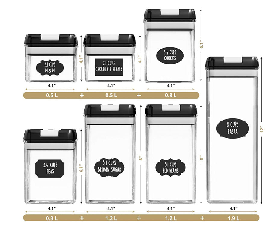 7er-Set Transparente Vorratsdosen – Bild 3 | LuxeStyle