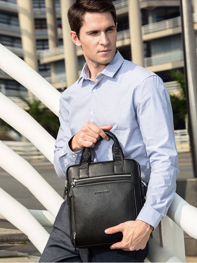Schultertasche aus erster Schicht Rindsleder | LuxeStyle