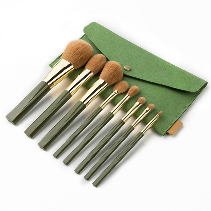 8-teiliges Make-up Pinselset Grün Schimmernd