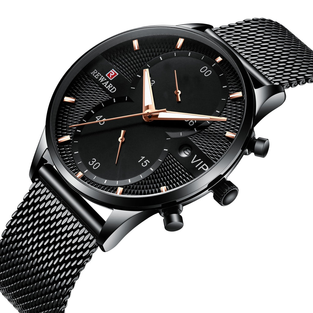 Herren Quarzuhr mit Kalenderfunktion, wasserdicht – Bild 3 | LuxeStyle