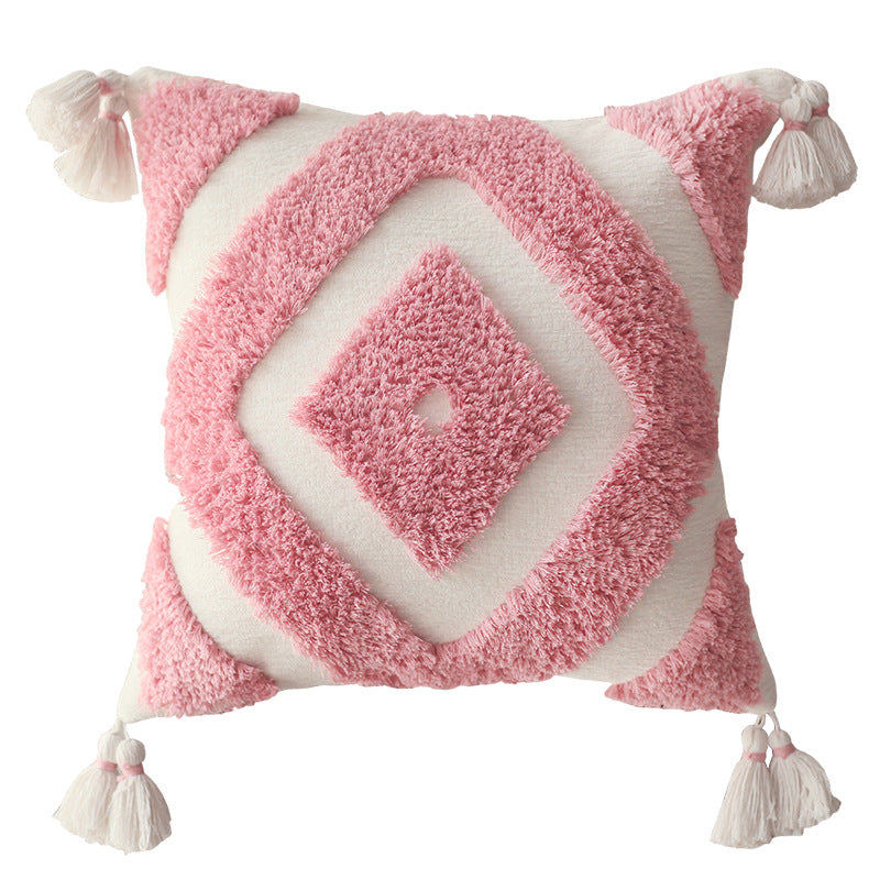 Boho Kissenhülle aus Chenille mit Stickerei – Bild 2 | LuxeStyle