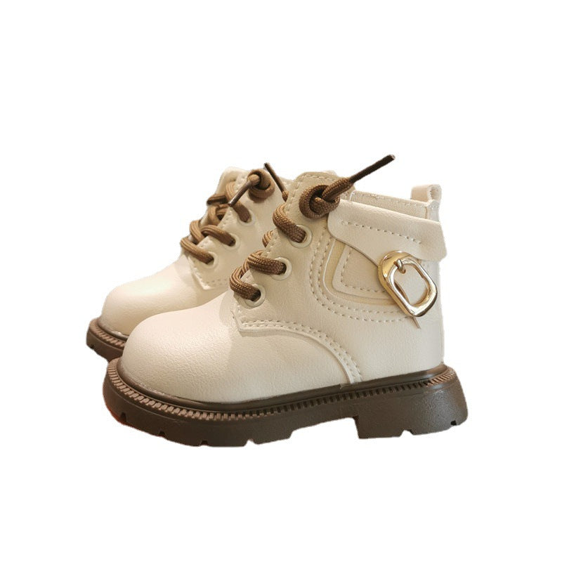 Winter-Lederstiefel für Kinder mit Fleecefutter