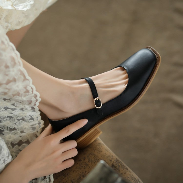 Retro-Halbschuhe mit mittlerem Absatz