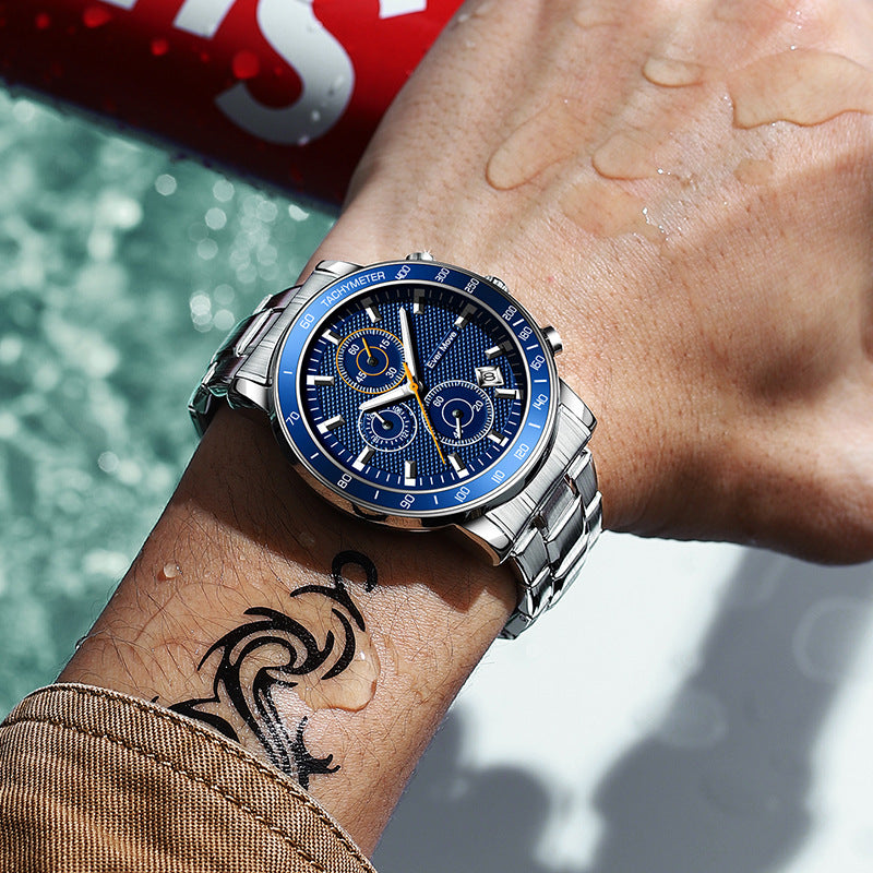 Wasserdichte Leucht-Armbanduhr aus Stahl