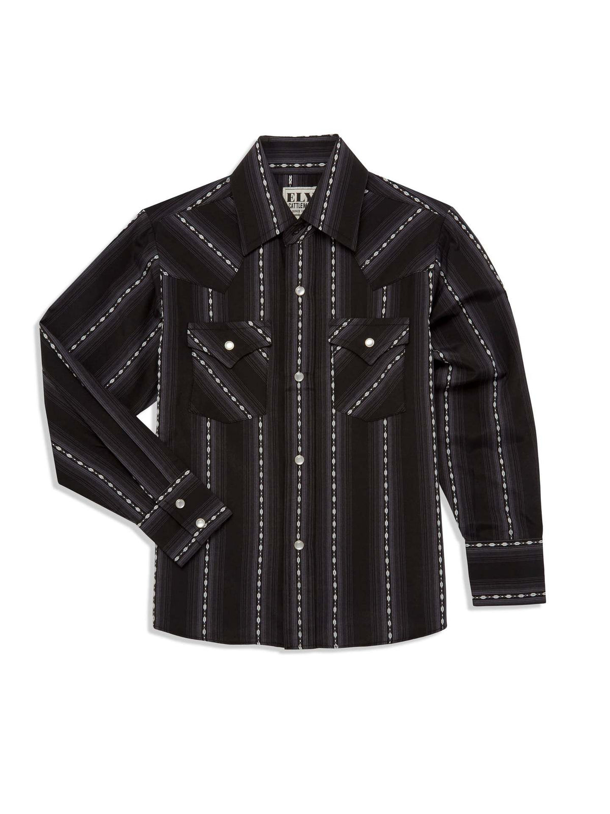 Gestreiftes Langarmhemd für Herren im Western-Stil – Bild 13 | LuxeStyle