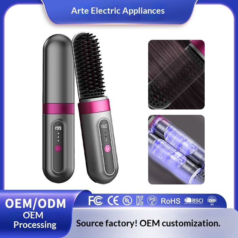 Kabelloser 2-in-1 Haarglätter und Lockenstab mit Ionen – Ansicht 6
