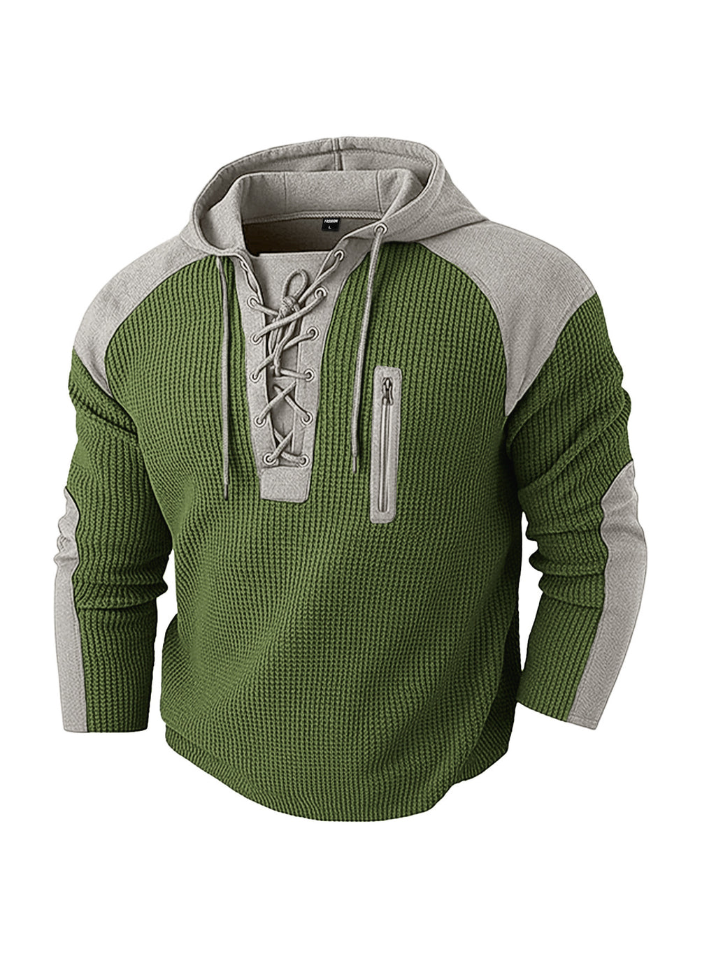 Herren Hoodie Waffel-Optik Langarm-Sweatshirt