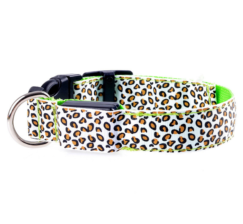 LED-Halsband für Hunde – Leopard-Muster