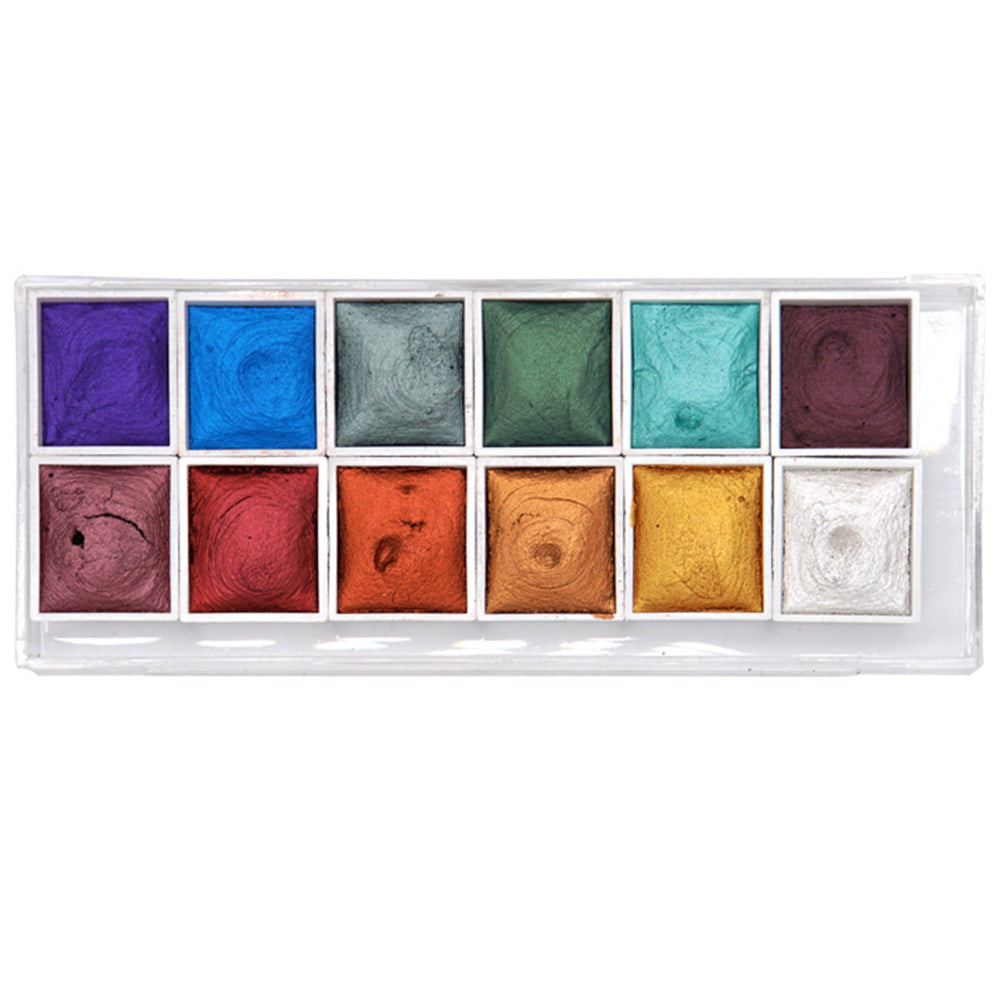 Aquarellfarben-Set mit 12 Glitzerfarben