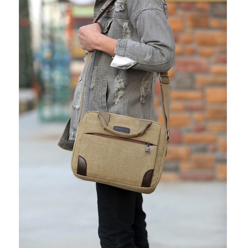 Mannlicher Canvas-Satchel mit Computerfach | LuxeStyle