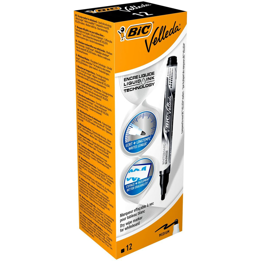 Schiefermarker Bic Velleda Schwarz 12 Stücke