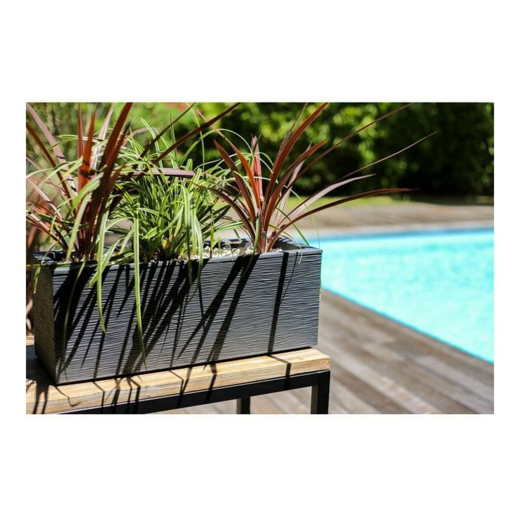 Rechteckiger Blumentopf Anthrazit – Modernes Design für Balkon.