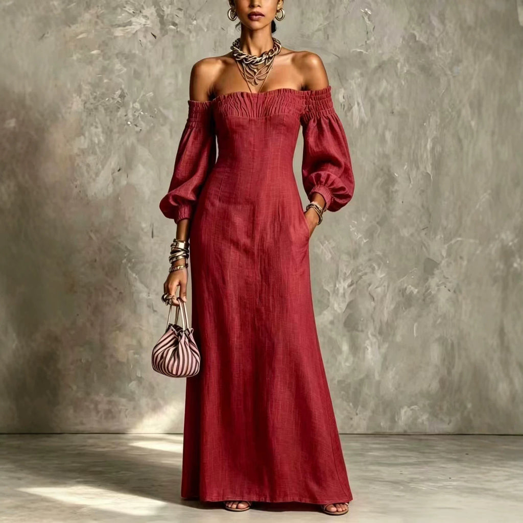 Elegantes Maxikleid mit Glockenärmeln