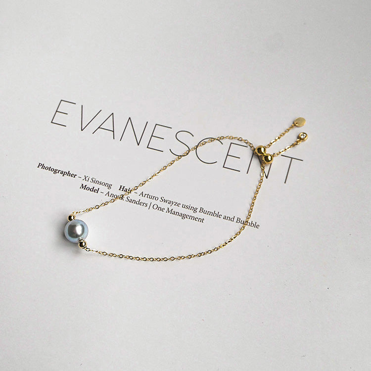 Seewasserperle-Hanf-Armband 14K Gold