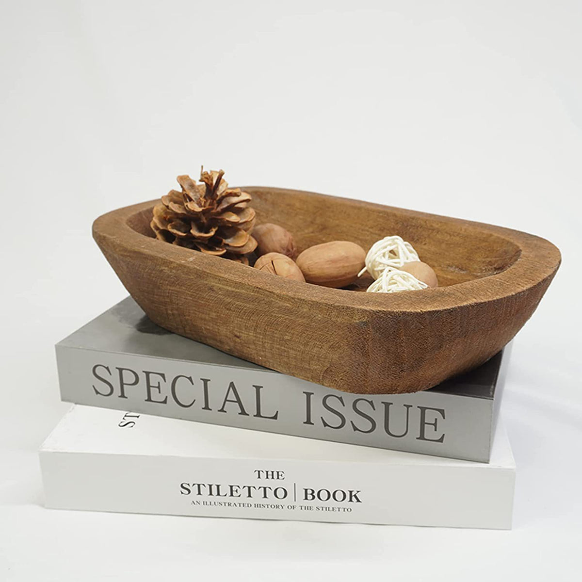 Handgeschnitzte Aufbewahrungsschale aus Holz | LuxeStyle