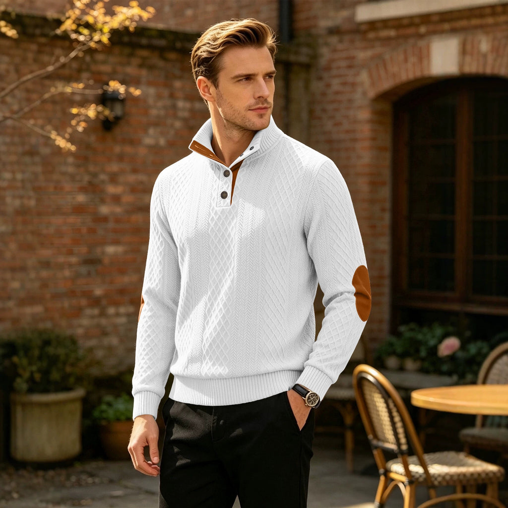 Herren Jacquard Pullover Langarm