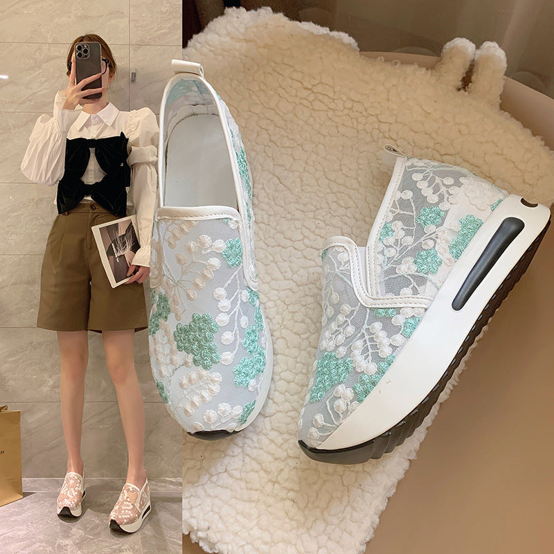 Damen Mesh-Sneaker mit Keilabsatz