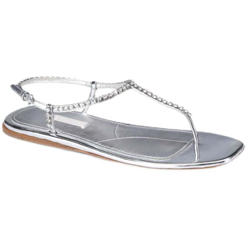 Silberne Low‑Top Sandalen mit Glitzer – Bild 3 | LuxeStyle