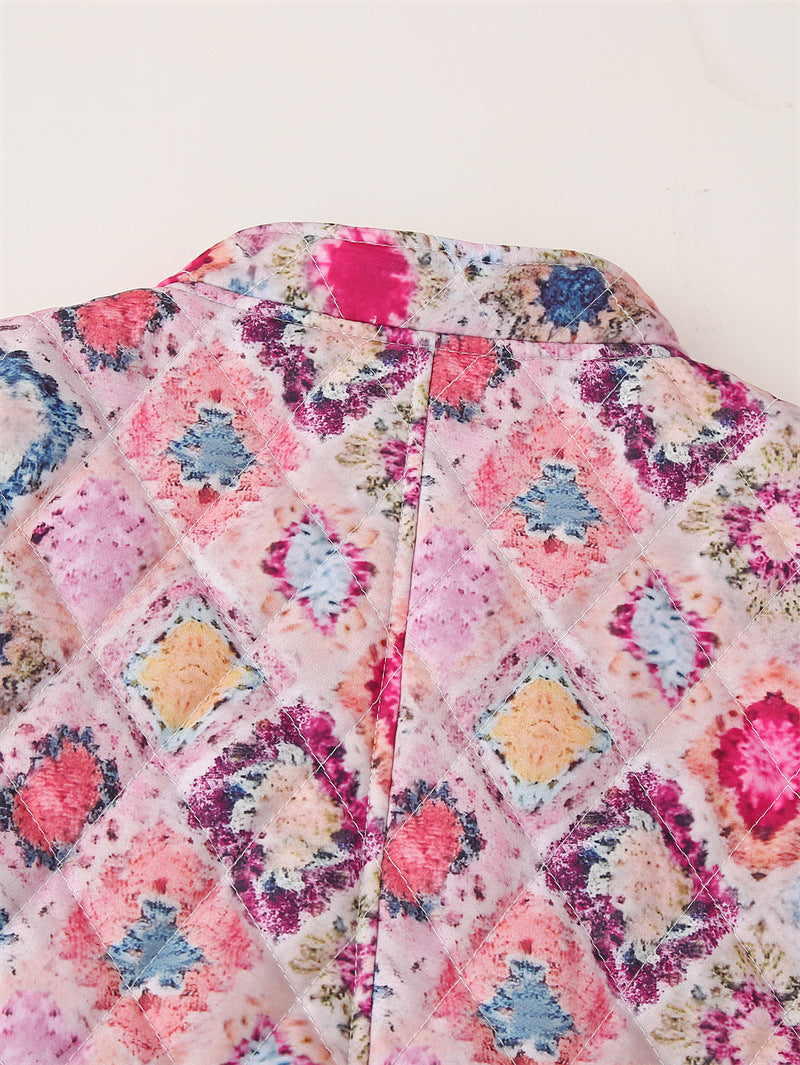 Gepolsterte Baumwolljacke mit Rundhals