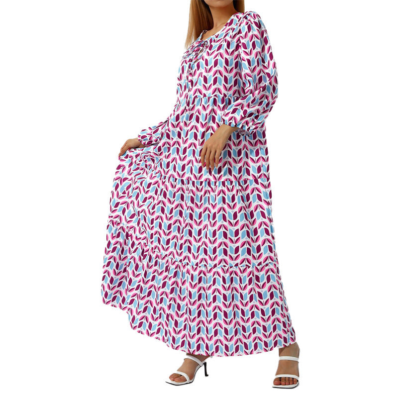 Boho V-Ausschnitt Kleid mit Rüschen-Ärmeln – Bild 2 | LuxeStyle