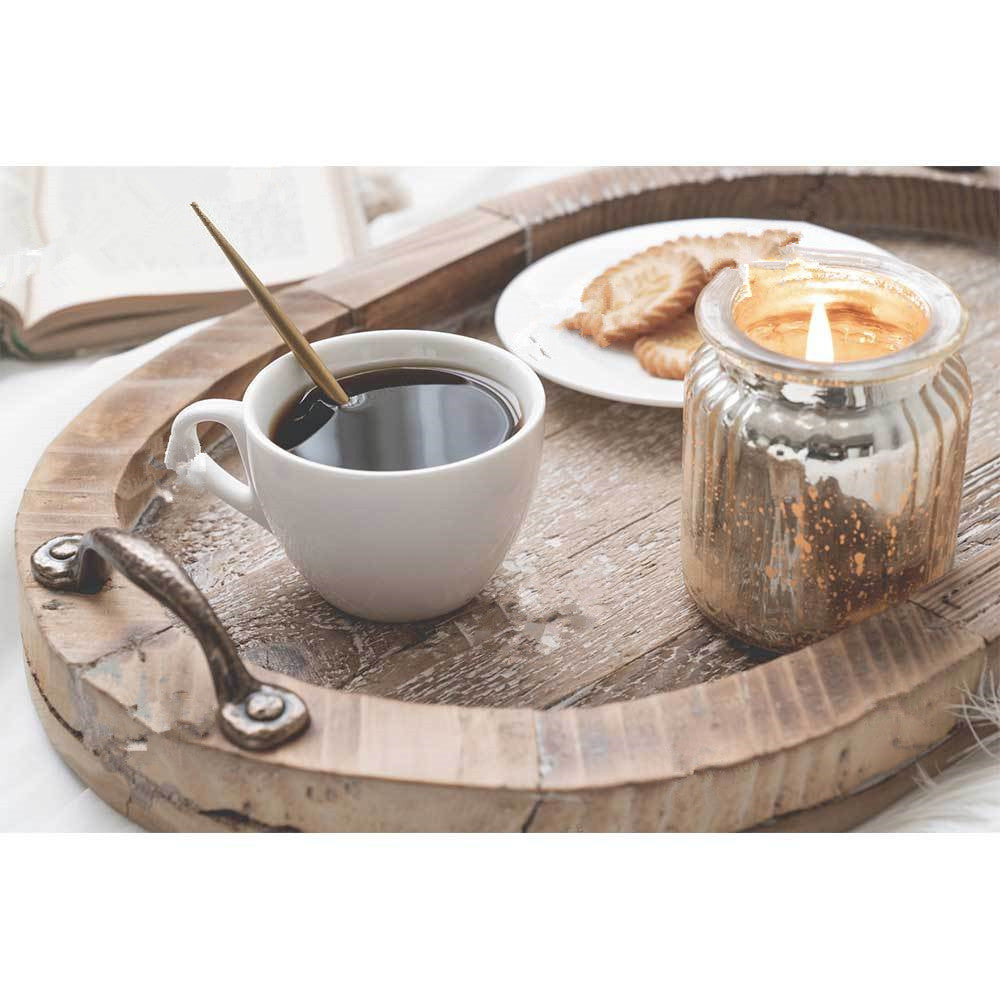 Vintage Servierplatte aus Massivholz mit Metallgriff – Bild 2 | LuxeStyle