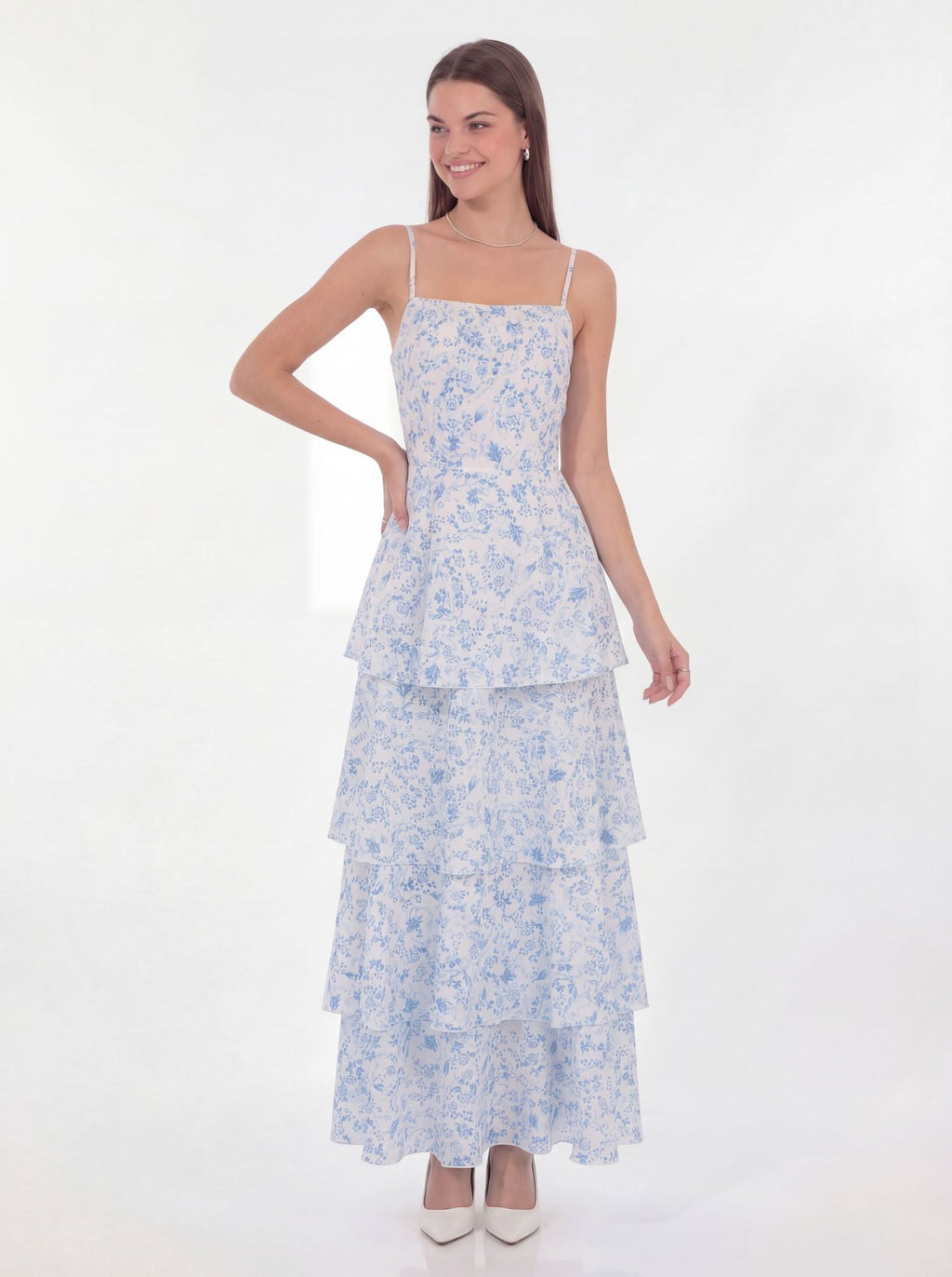 Elegantes Langkleid mit Blumenmuster