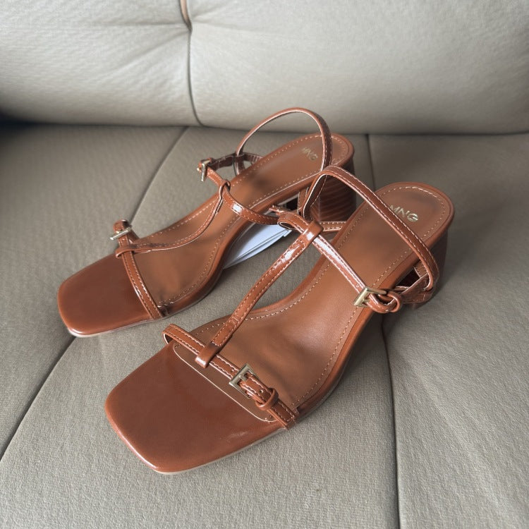 Elegante High-Heel Sandalen mit eckiger Spitze