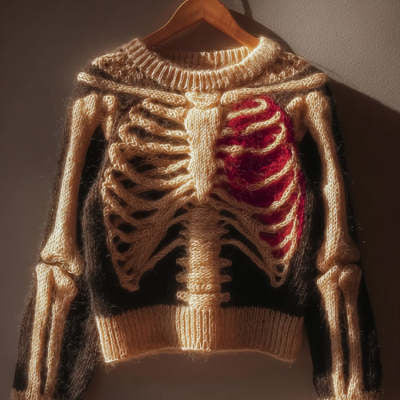 Retro-Hoodie mit 3D-Muster