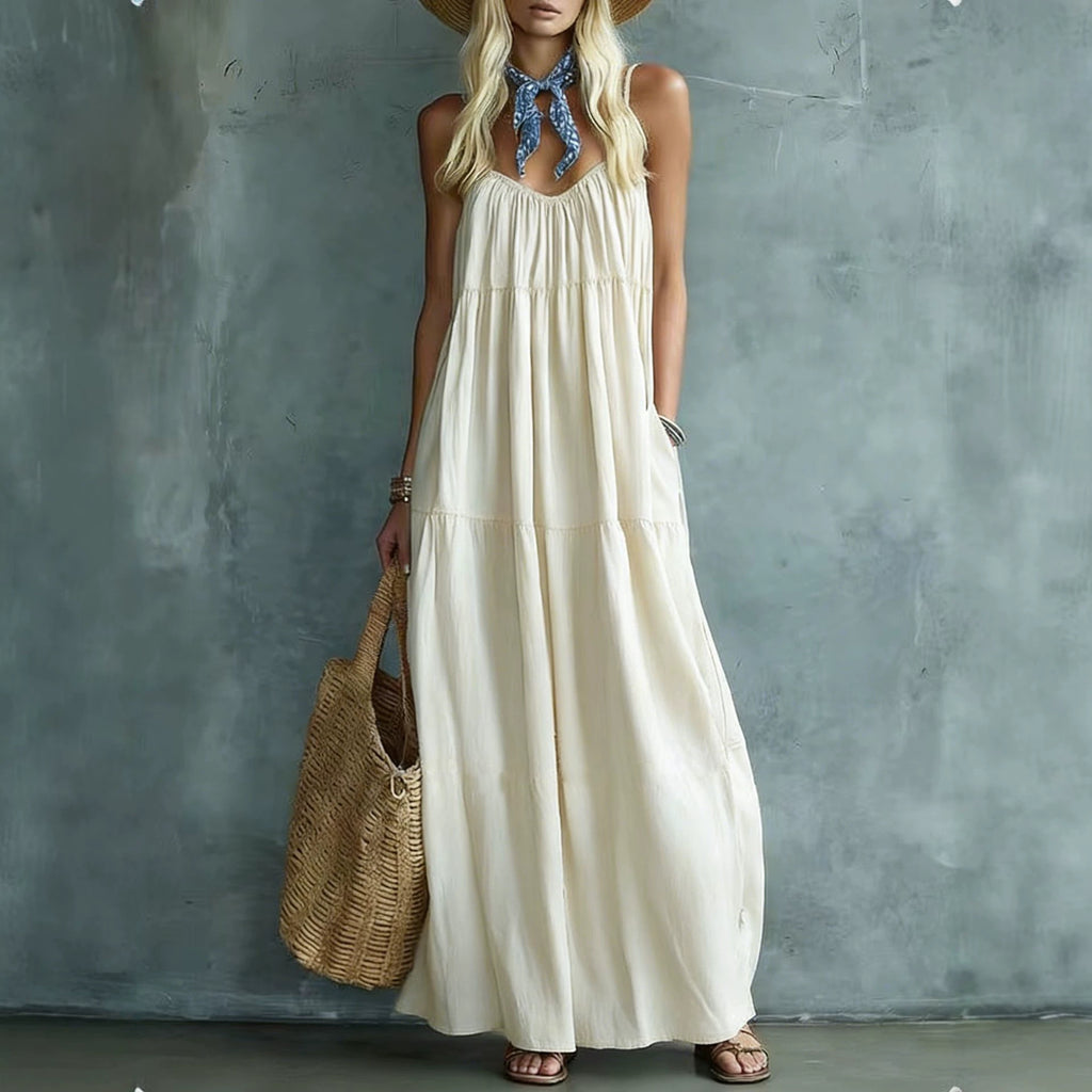 Beige Maxi Kleid – Bild 5 | LuxeStyle