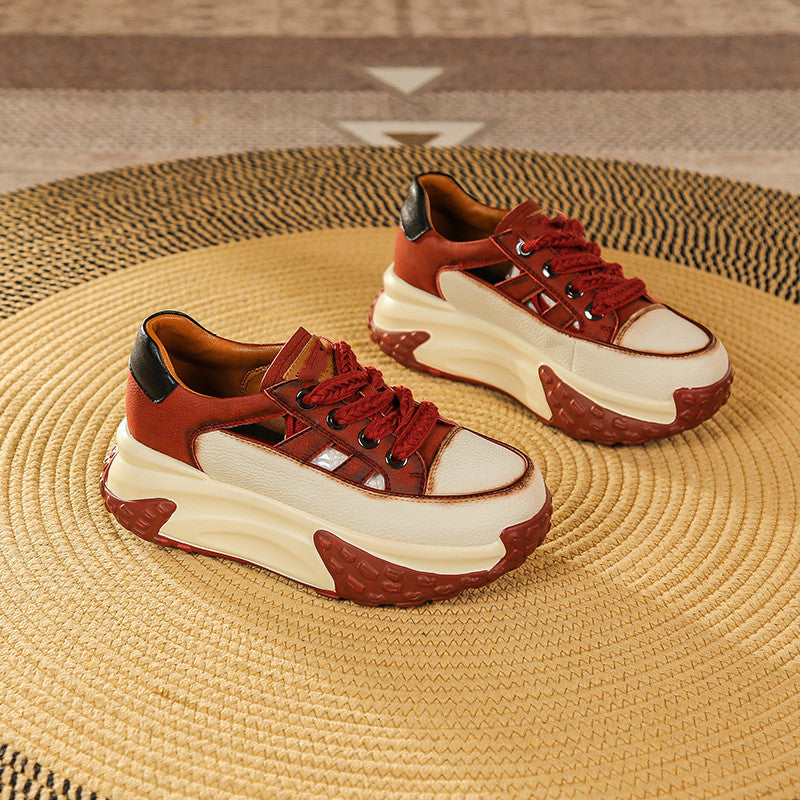 Retro Sneaker mit dicker Sohle