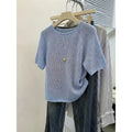 Pailletten-Pullover mit Rundhals