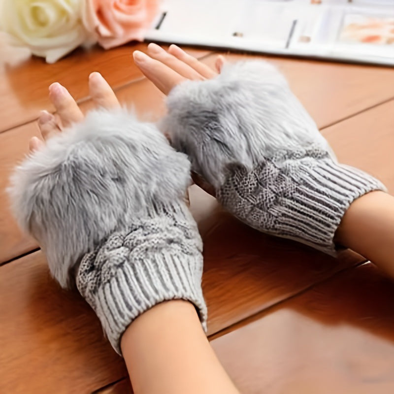 Damen Strickhandschuhe aus weichem Polyester