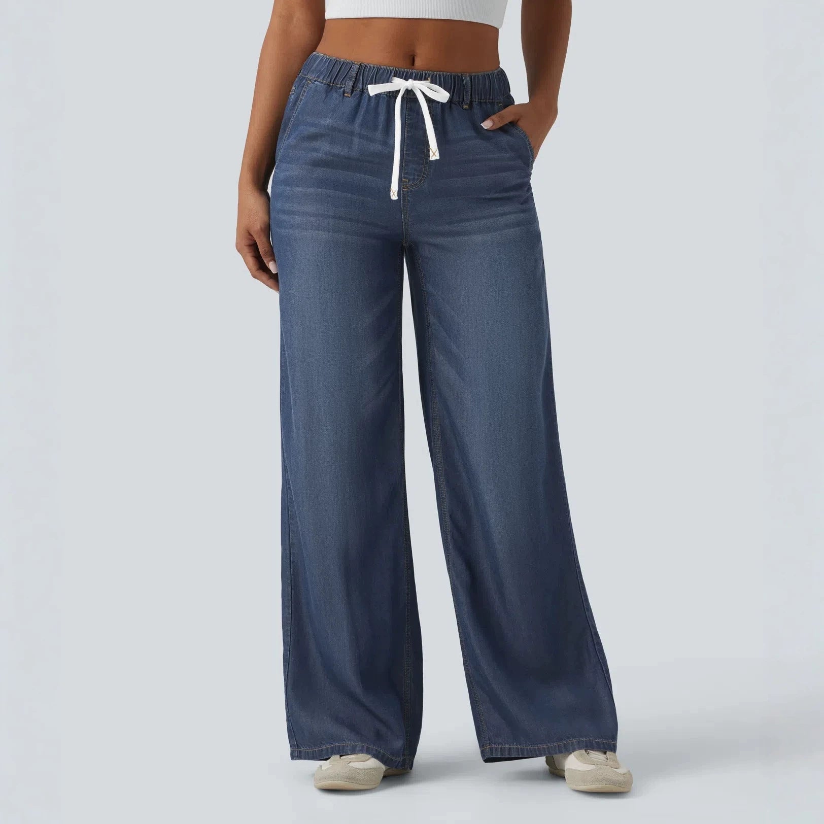 Denim Hose mit weitem Bein
