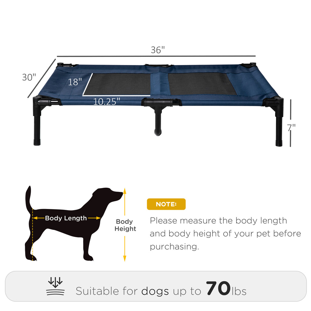Hundebett «Cooling Cot» mit Netzgewebe – Blau