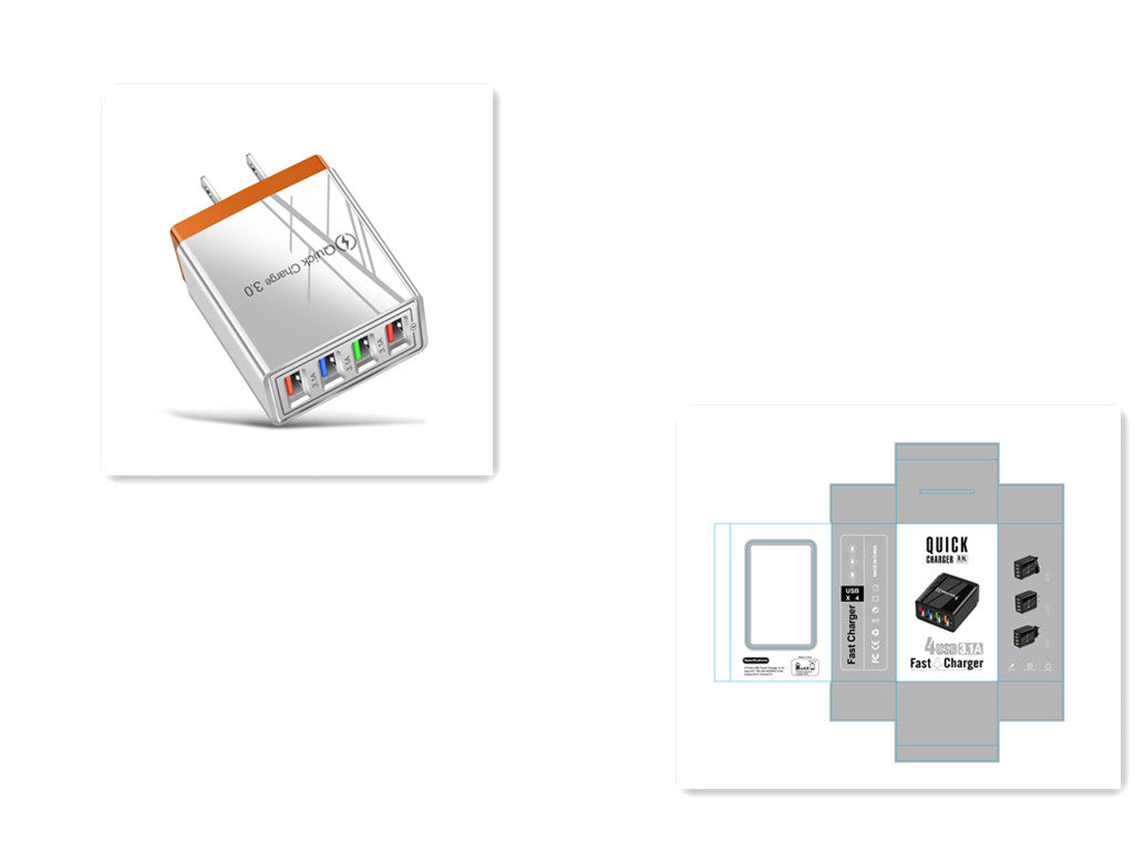 USB-Ladegerät mit 4 Ports und Quick Charge 3.0