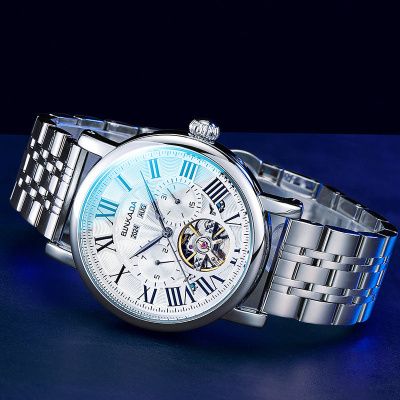 Multifunktions-mechanische Herren-Automatic-Uhr wasserdicht